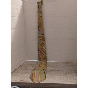 Vintage John Frederics Multicolor Striped Silk Tie 50"